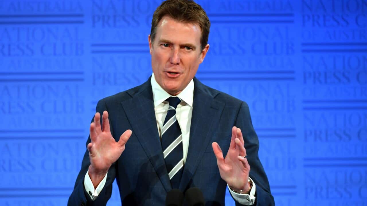 Attorney-General Christian Porter at the National Press Club in Canberra