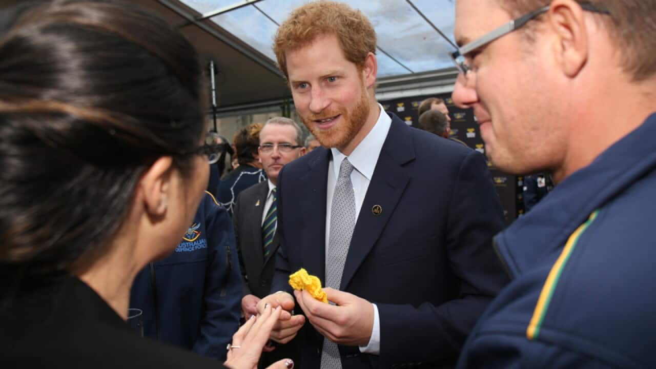 His Royal Highness Prince Harry speaks with guests in Sydney