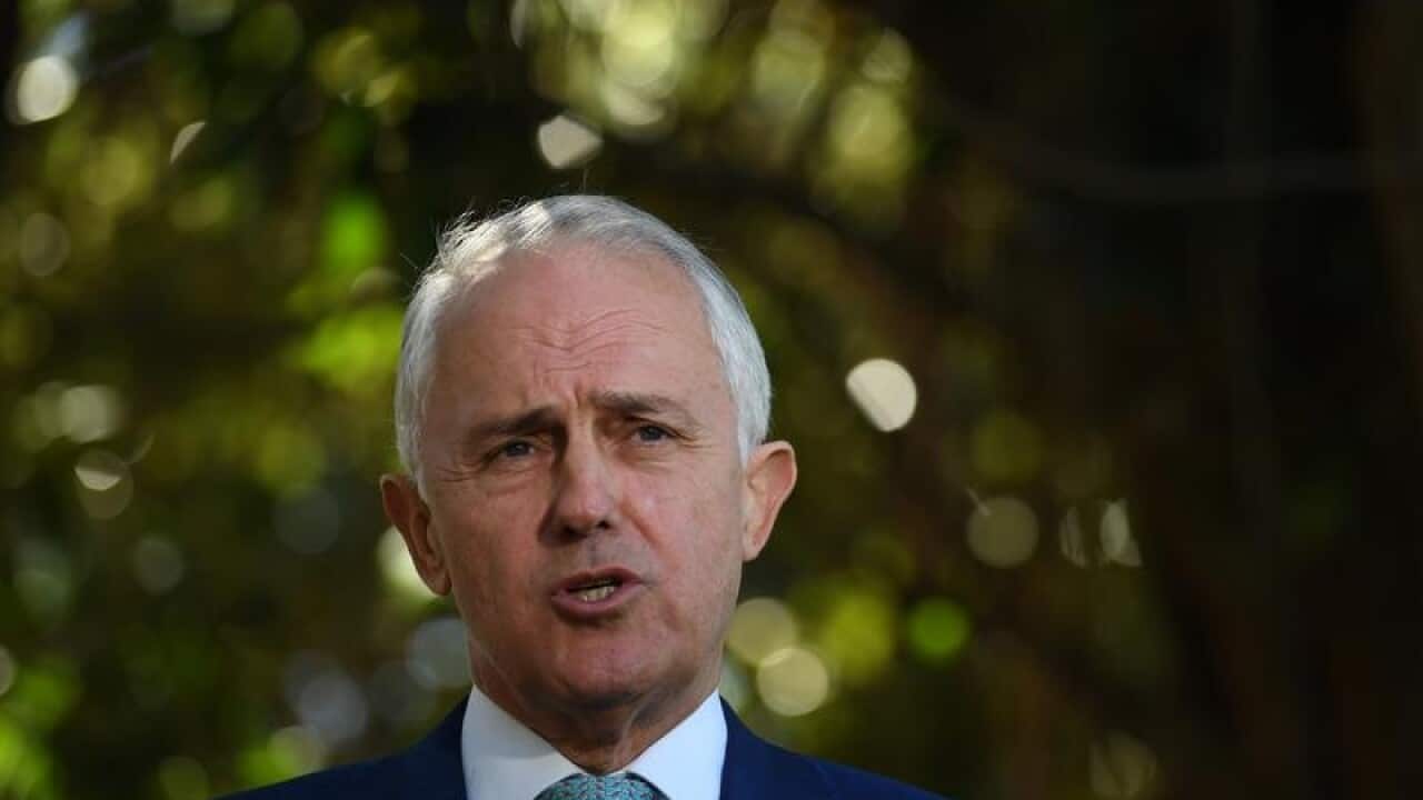 Prime Minister Malcolm Turnbull speaks to the media
