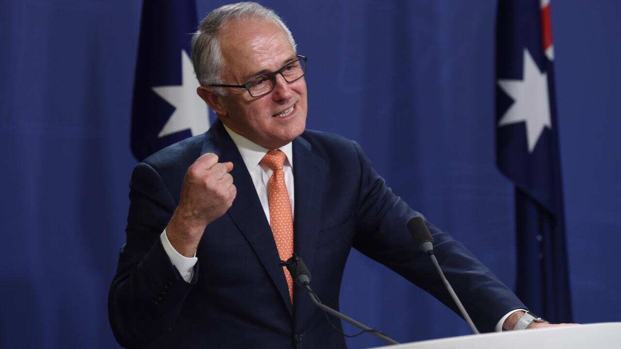 Prime Minister Malcolm Turnbull during a press conference at Commonwealth Parliamentary Offices in Sydney