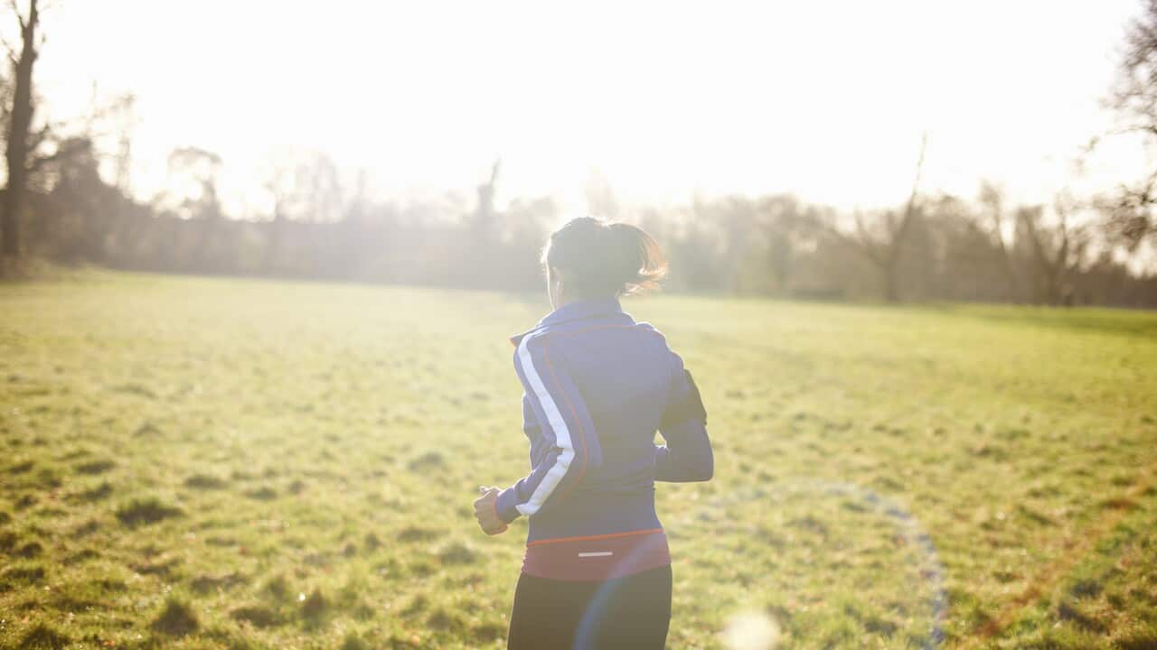 running in field