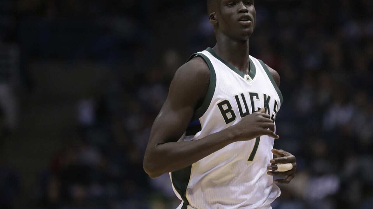 Thon Maker during an NBA match.