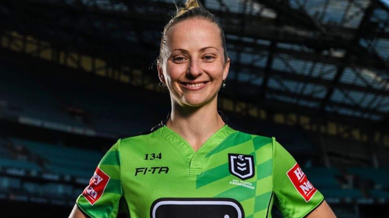 NRL referee Belinda Sharpe.