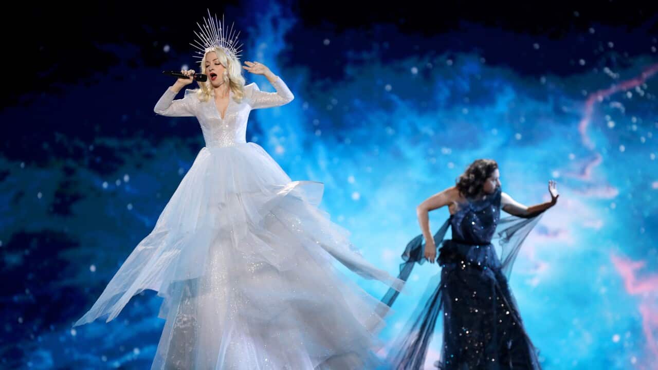 epa07568081 Kate Miller-Heidke of Australia performs during Semi Final dress rehearsals of the 64th annual Eurovision Song Contest (ESC) at the Expo Tel Aviv, in Tel Aviv, Israel, 13 May 2019. The Grand Final is held on 18 May. EPA/ABIR SULTAN