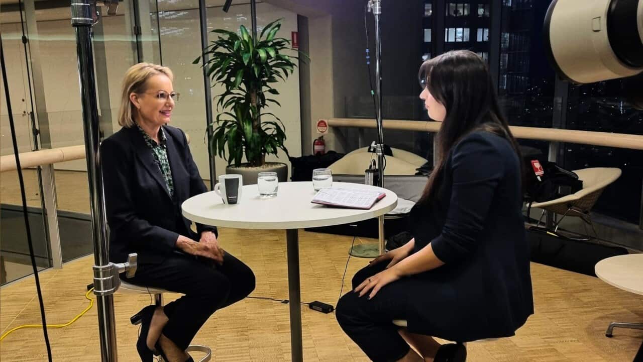Sussan Ley talking to Michelle Elias (SBS-Jennifer Luu).jpg