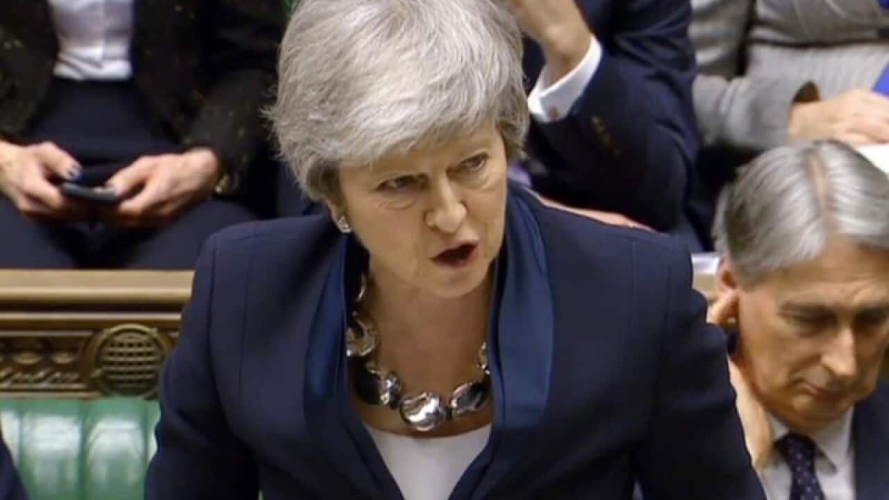 Theresa May addresses parliament