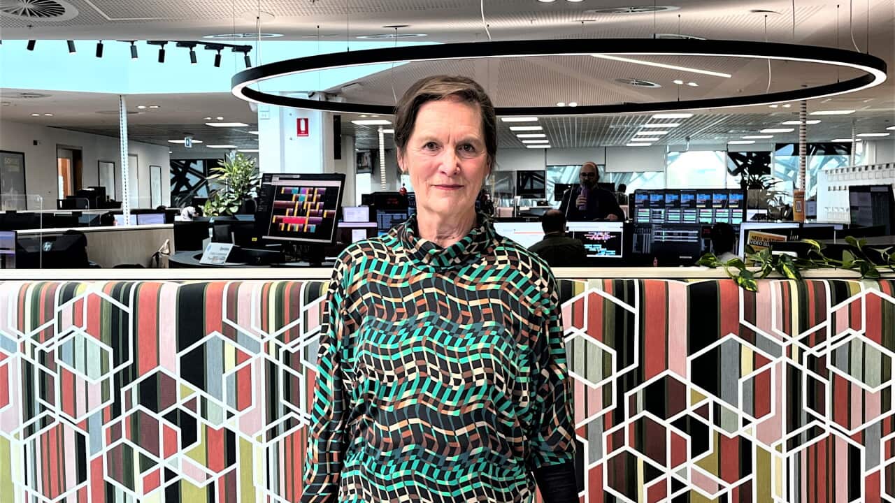 Dr Cathie Elder at SBS Melbourne Studios, May 2026