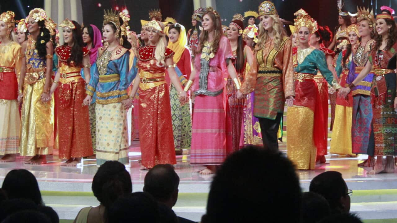 Contestants during the opening ceremony of Miss World 2013, Bali
