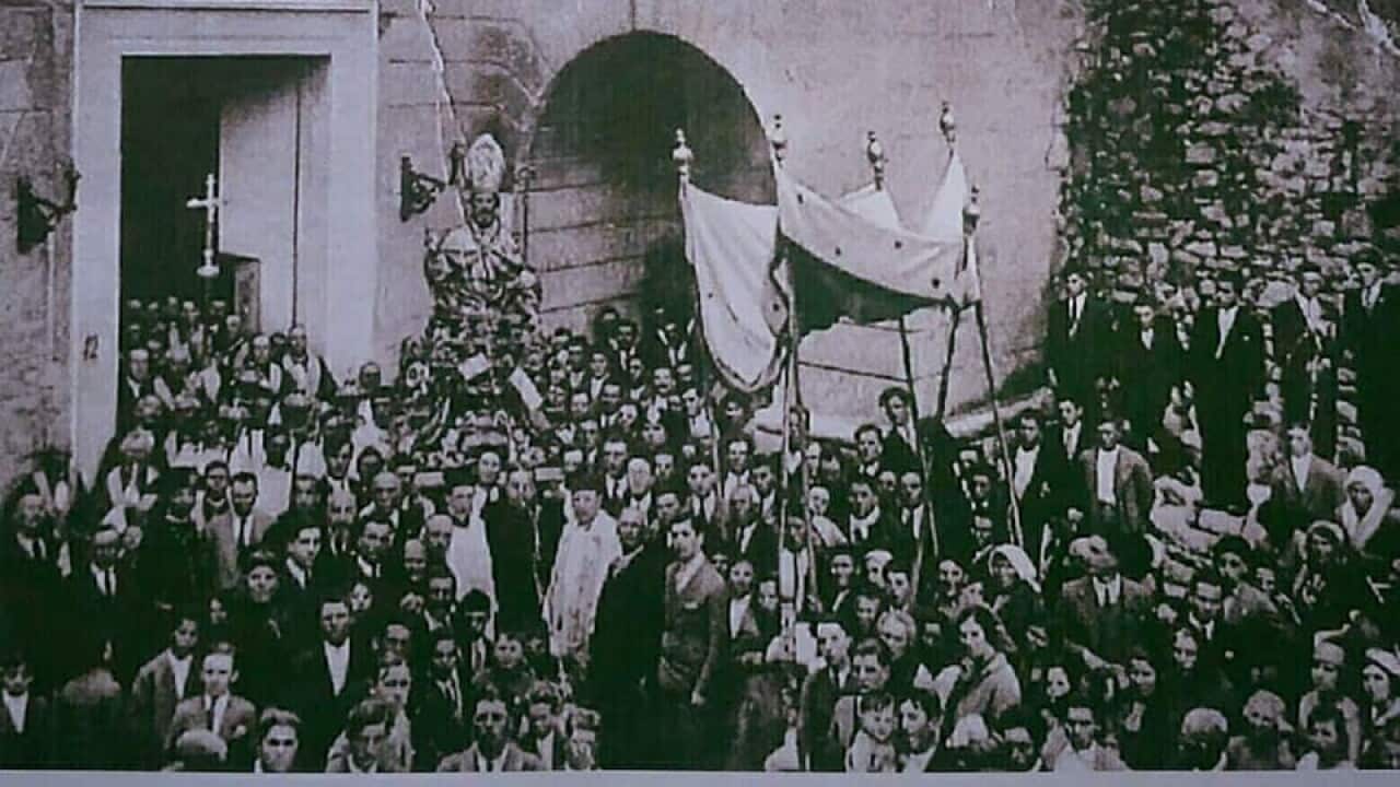 A religious procession in San Lupo.