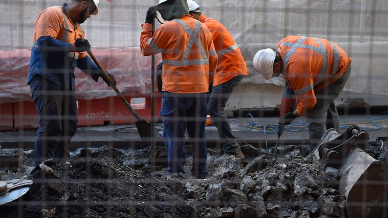Road maintenance workers in Sydney