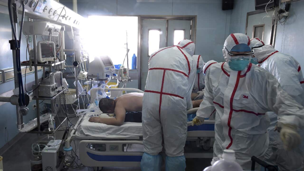 A patient infected with H7N9 bird flu