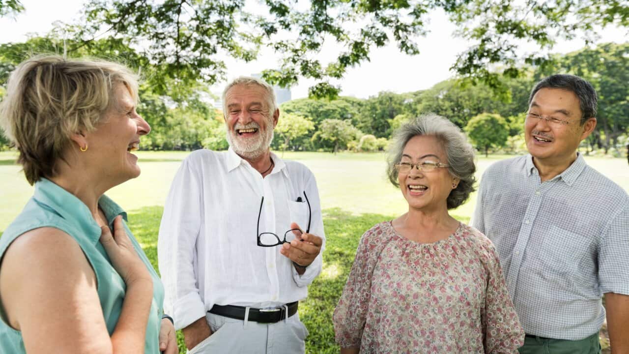Group of Senior Retirement Friends Happiness Concept