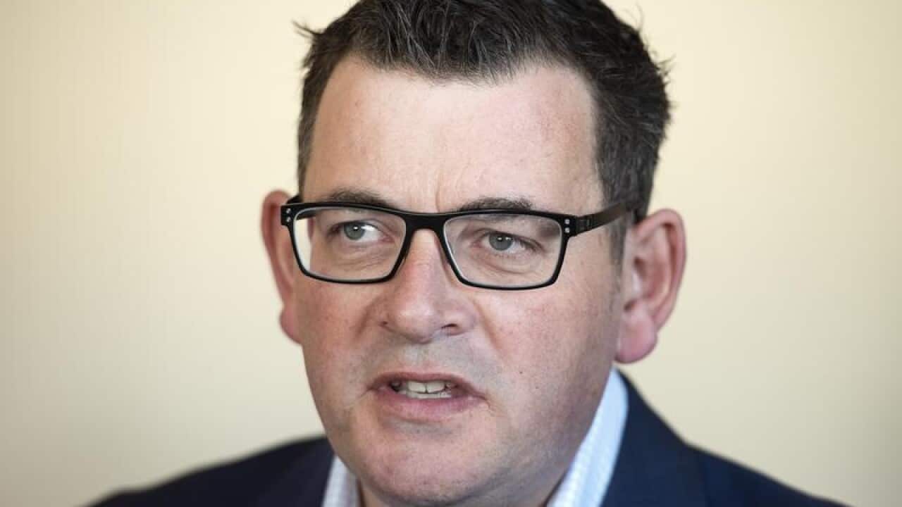 Victorian Premier Daniel Andrews speaks to media.