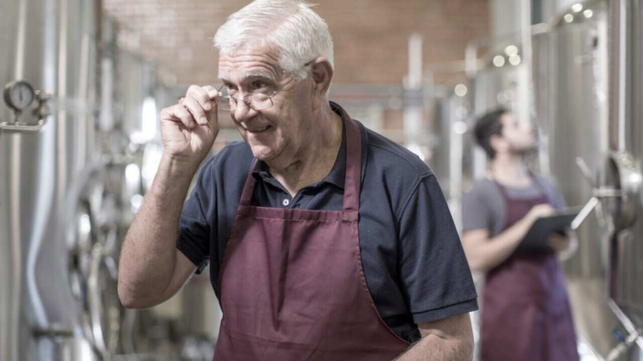 Pensioner at work