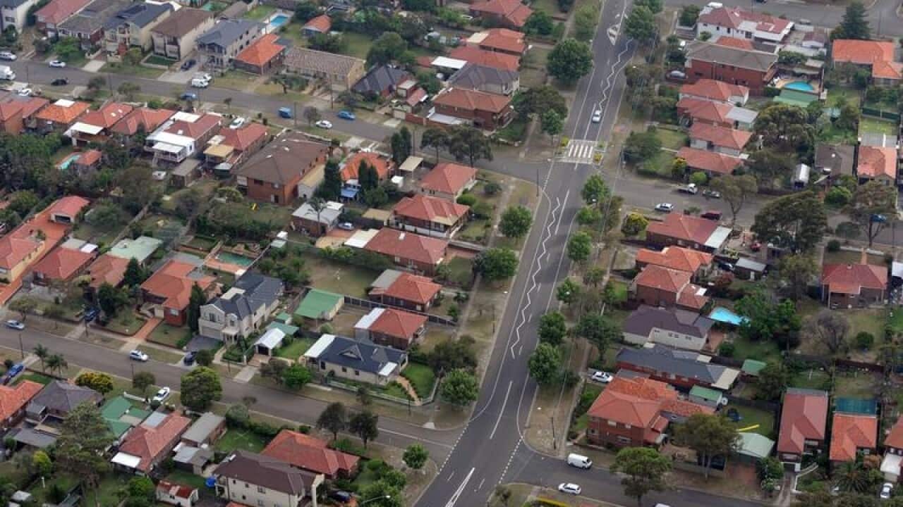 aerial shot of housing