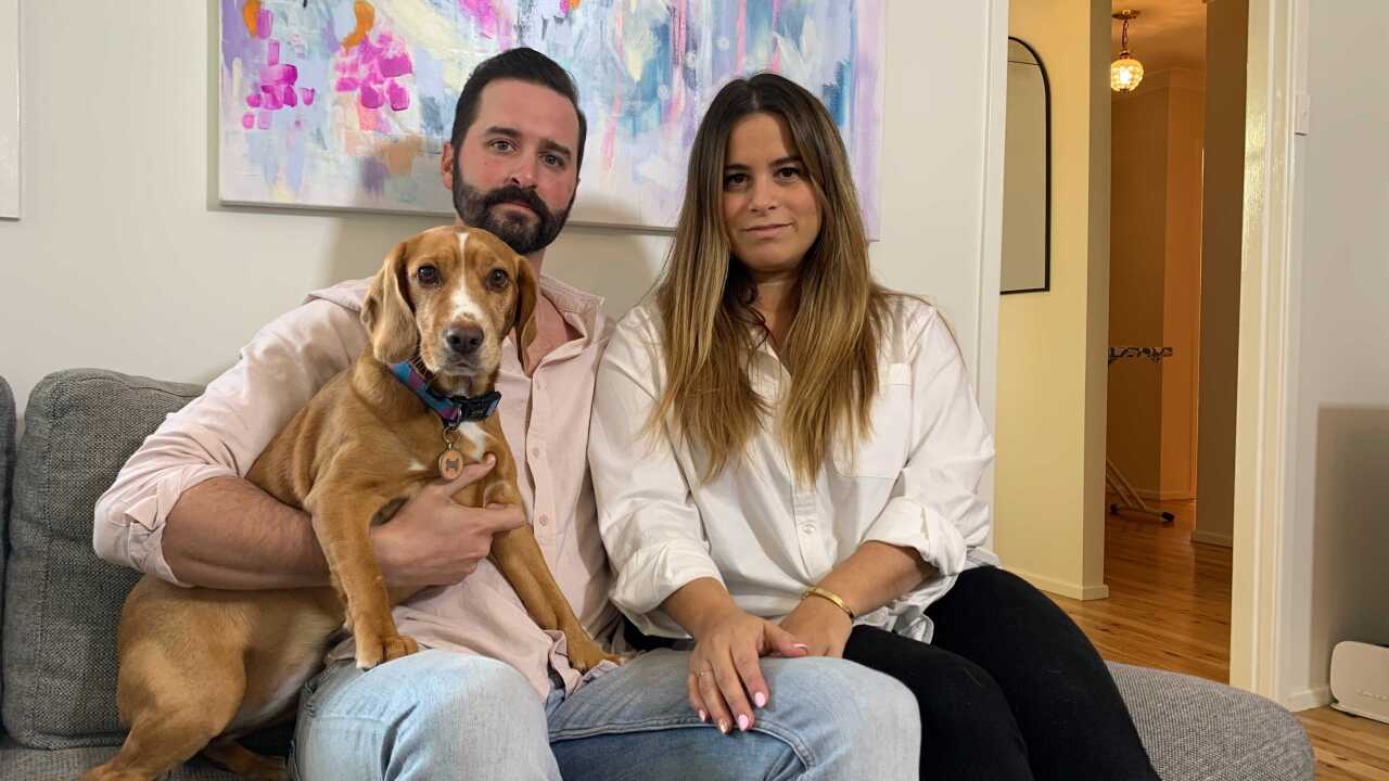 Will and Artemis Greenwood, with their dog Frankie