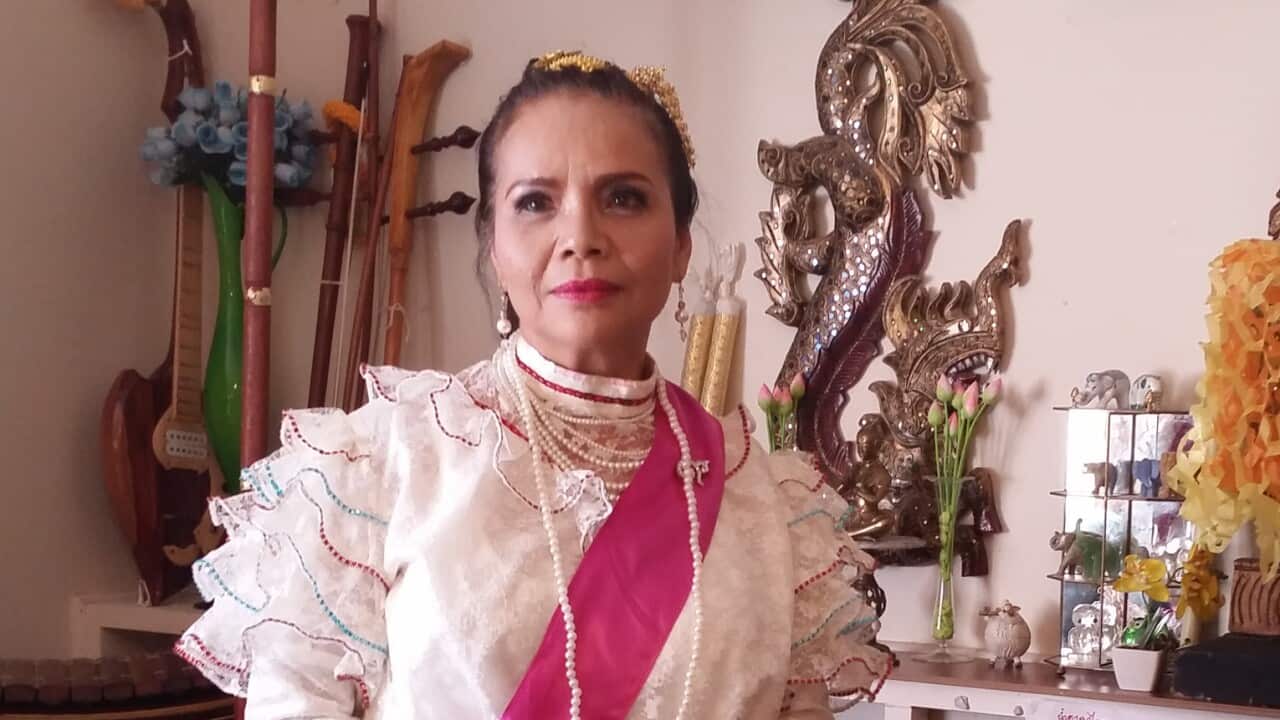 Suveena Angelucci, a Melbourne-based Morlam singer.