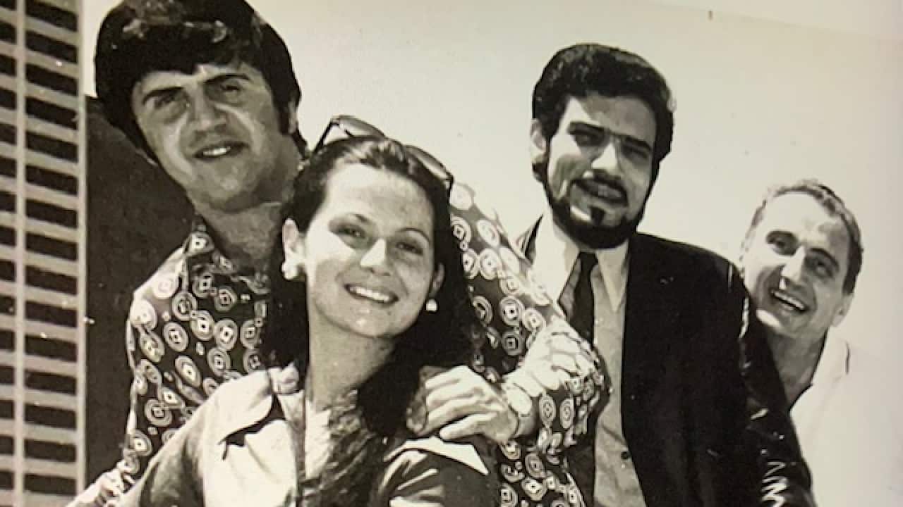Manuela with actors Tom Padula, Joe Ghiocas and director Osvaldo Maione from the Italian Theatre Group.