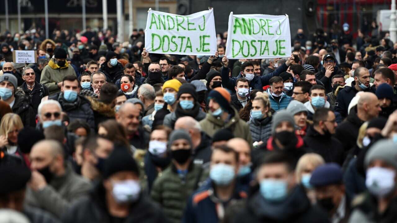 Zagreb anti - lockdown protest