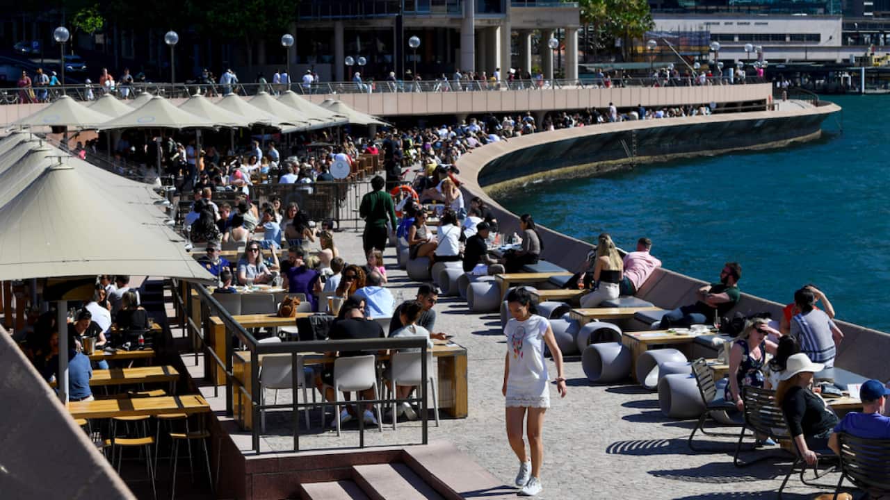 Outdoor dining near the Sydney Opera House.