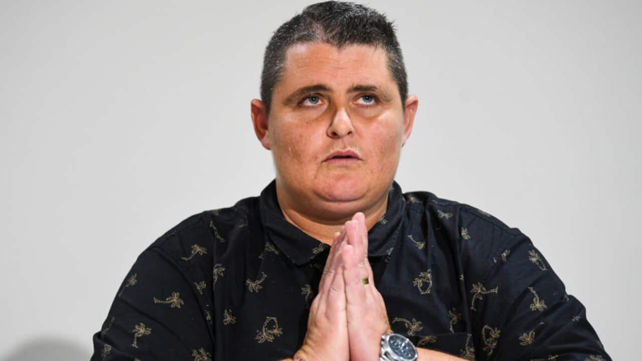 Bali Nine member Renae Lawrence speaks during a press conference at the Pavilion Hotel in Canberra