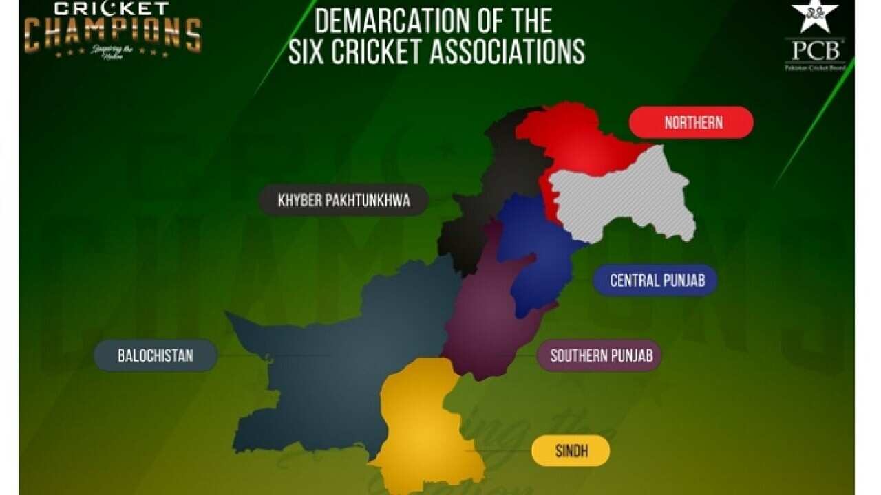Demarcation of the six cricket associations