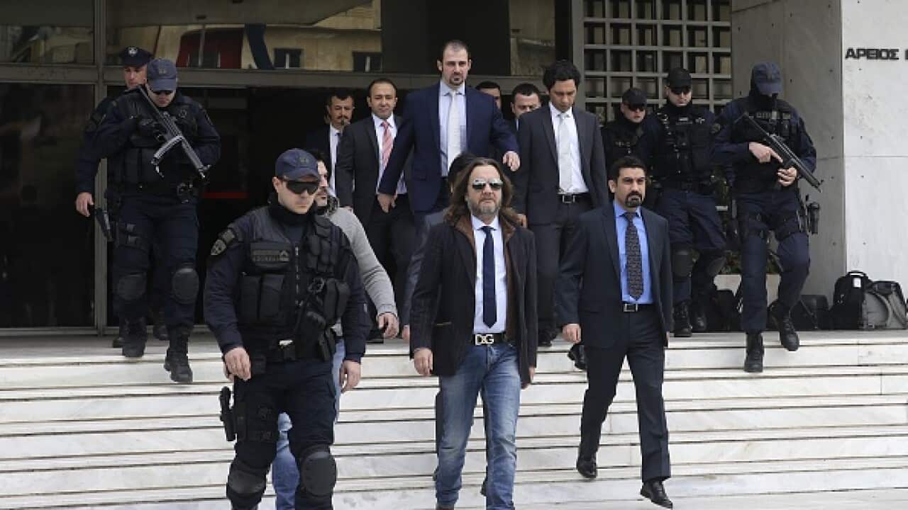 Fugitive Turkish soldiers leaves the Supreme Court of Greece, "Areios Pagos", in Athens, Greece on January 23, 2017.