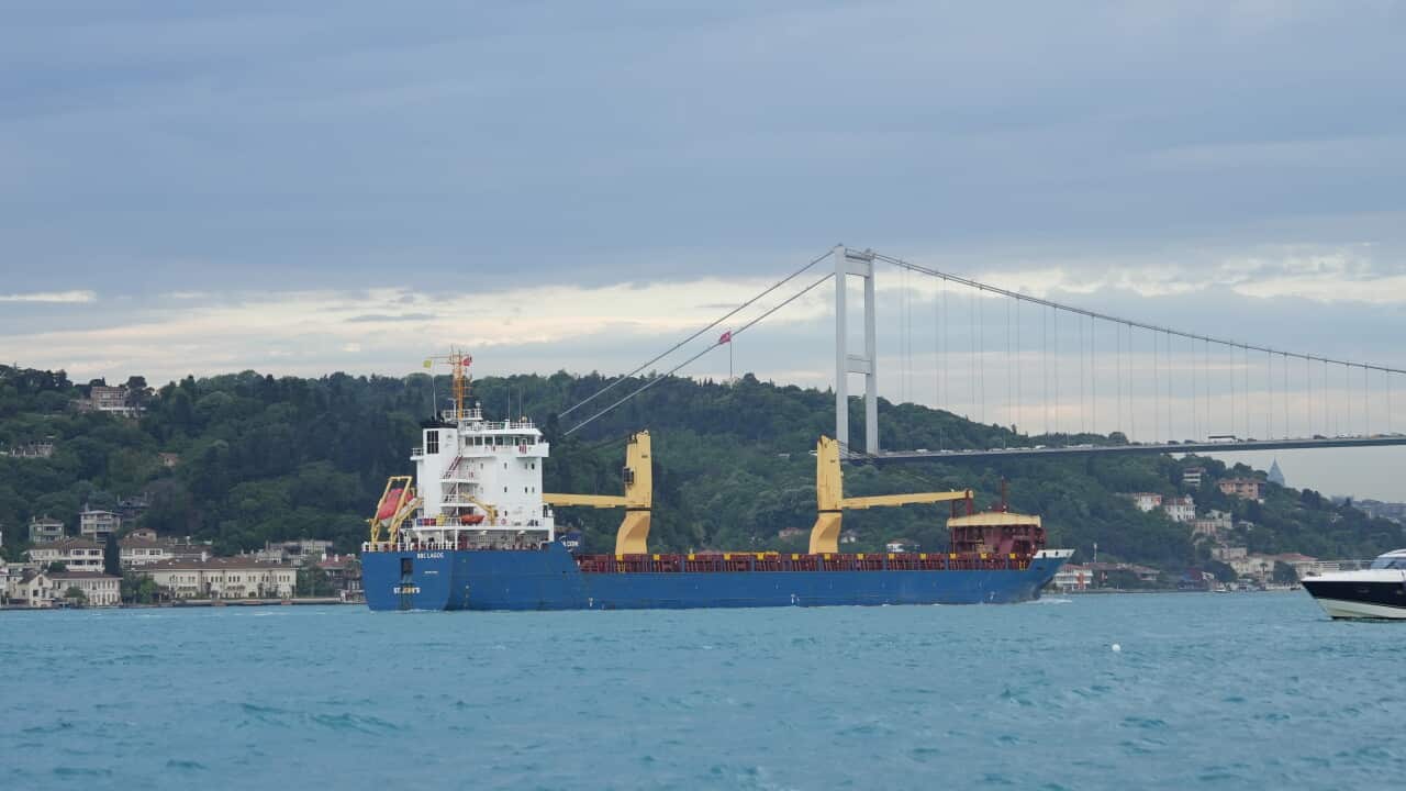 Cargo Ships Bound for the Strait of Hormuz in Istanbul
