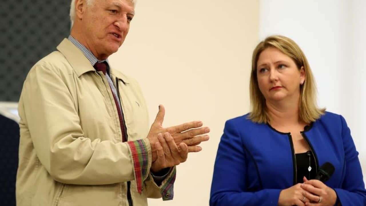 Bob Katter (L) and Rebekha Sharkie