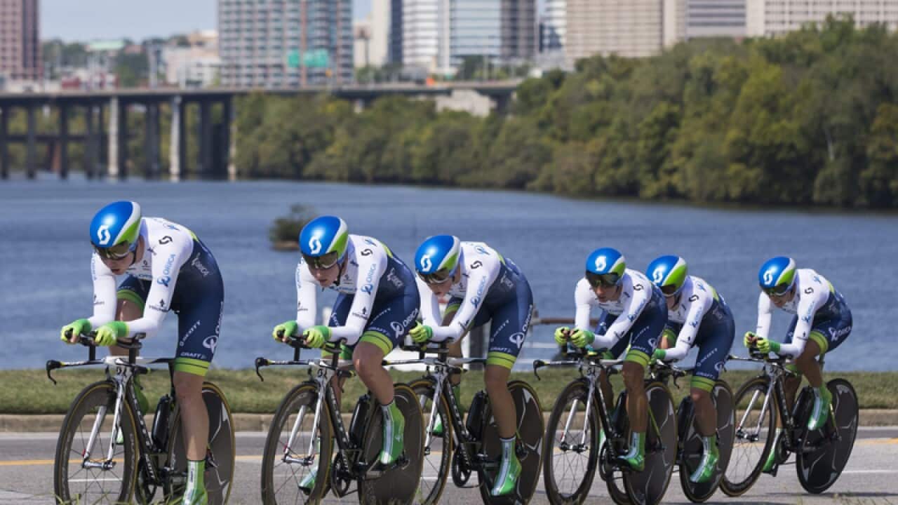 The Australia Orica cycling team at the Women's Road championship