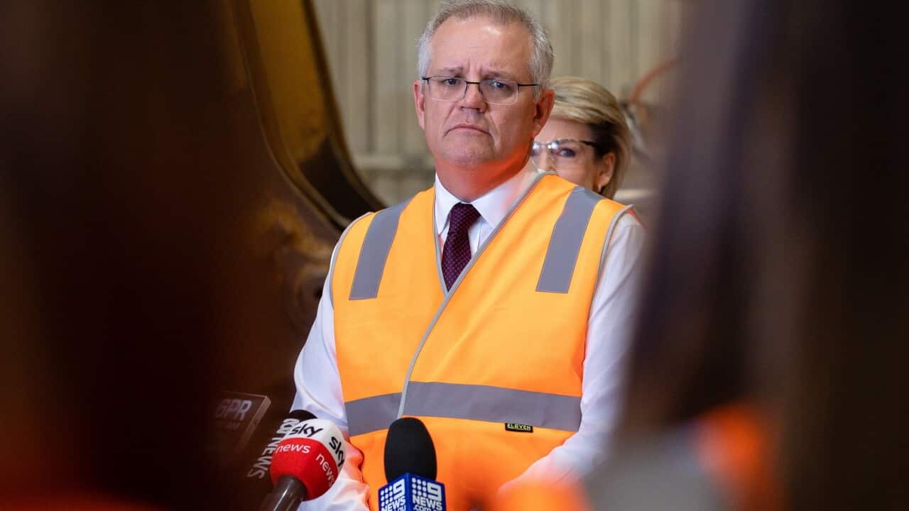 Scott Morrison speaks at a press conference during a visit in Perth