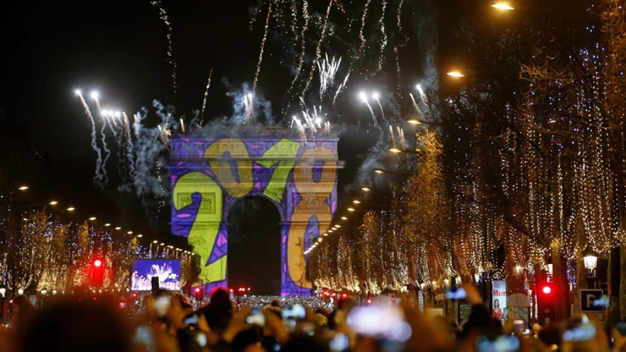 ew Year celebrations on the Champs Elysees
