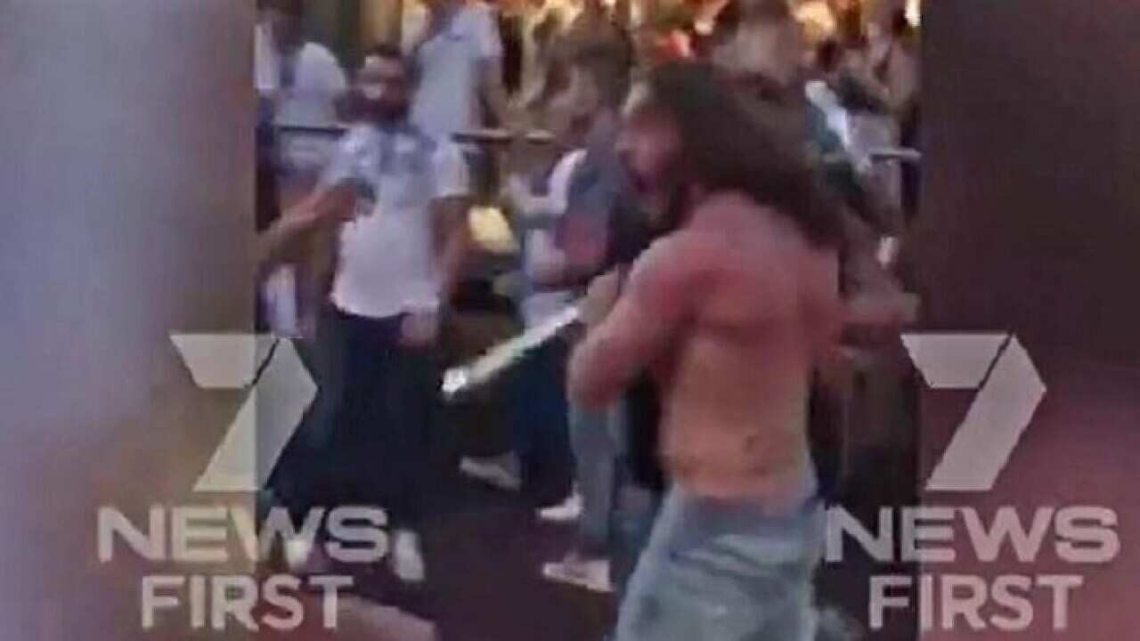 Massive brawl in Darling Harbour