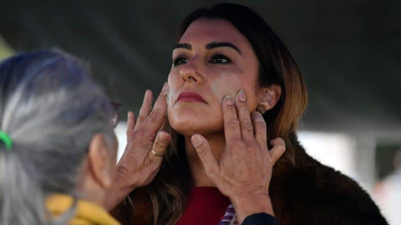 Incoming Senator Lidia Thorpe during a smoking ceremony at the Aboriginal Tent Embassy at Parliament House on October 06, 2020 in Canberra, Australia.