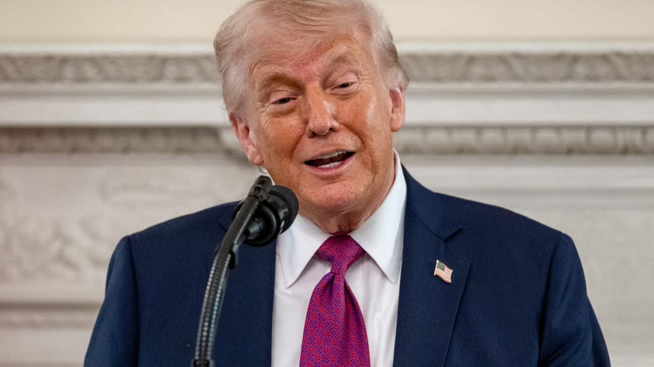 President Trump Speaks In The State Dining Room Of The White House - DC