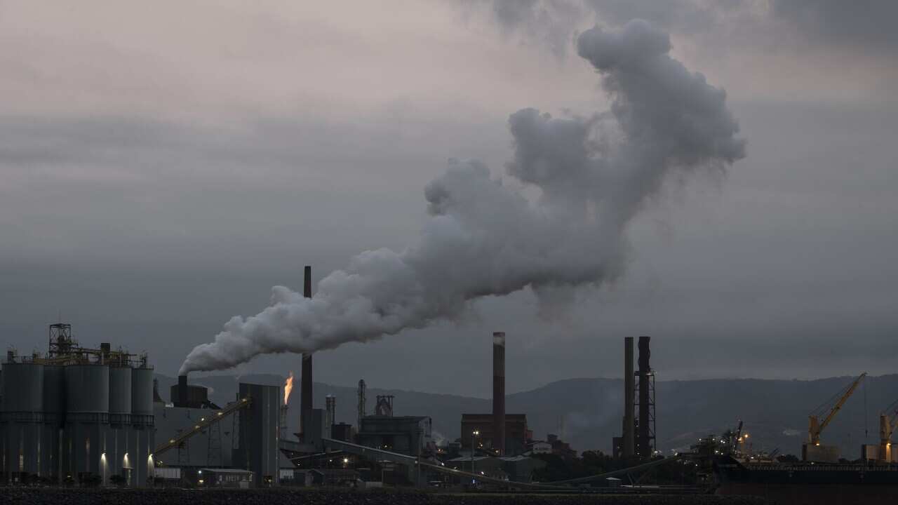 Picture of steelworks and coal loading facility at Port Kembla, Wollongong, New South Wales, Australia