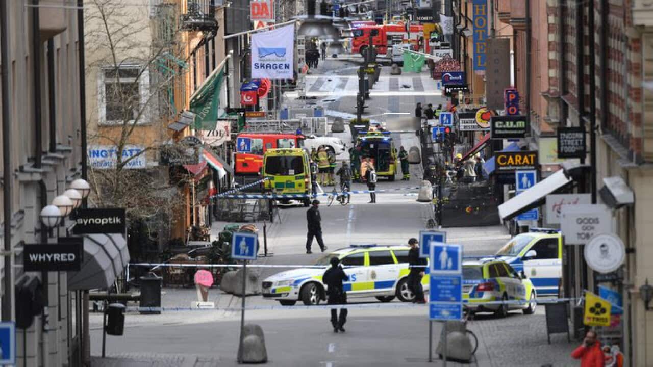 Authorities in Sweden have arrested a man for a "terrorist crime", killing 4.