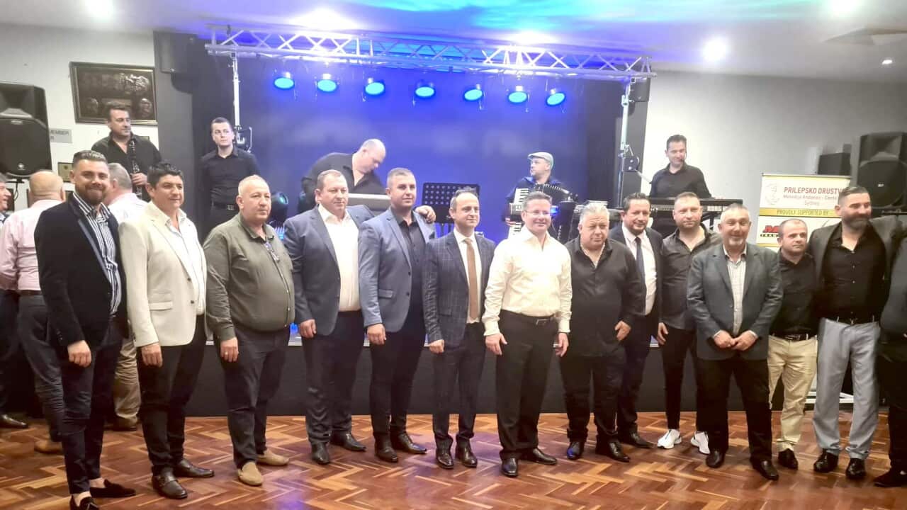 The Hon.Mark Coure MP, Minister for Multiculturalism & Seniors (middle) with members of Macedonian 'Prilep society' in Sydney