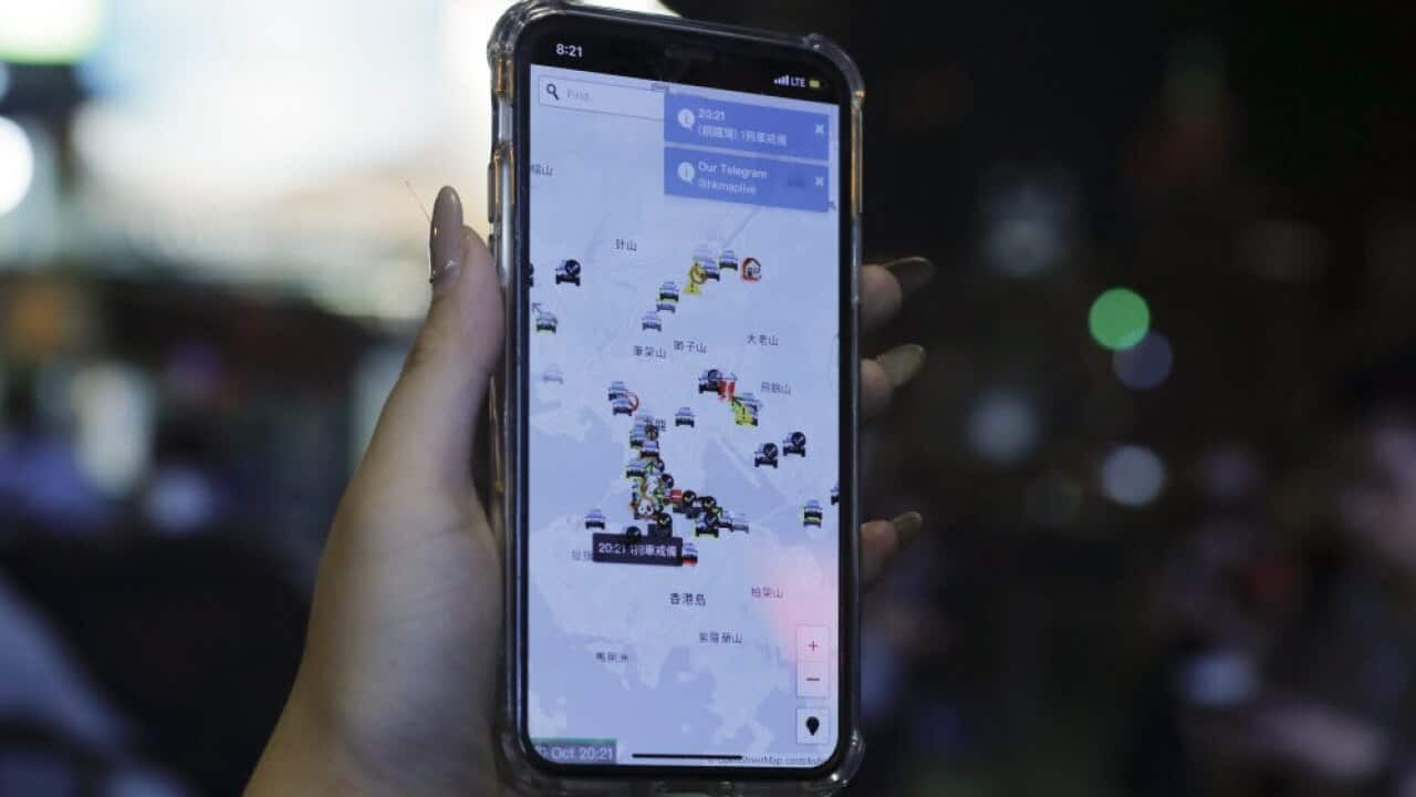 Apple has removed a crowdsourced service from its App Store allowing Hong Kong protesters to track police presence.