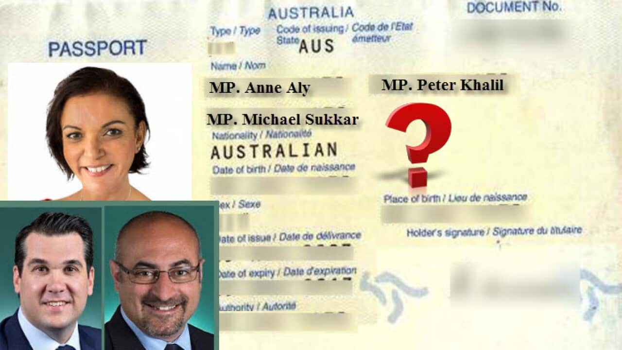 Australian MPs from Arabic descent: Anne Aly, Michael Sukkar and Peter Khalil