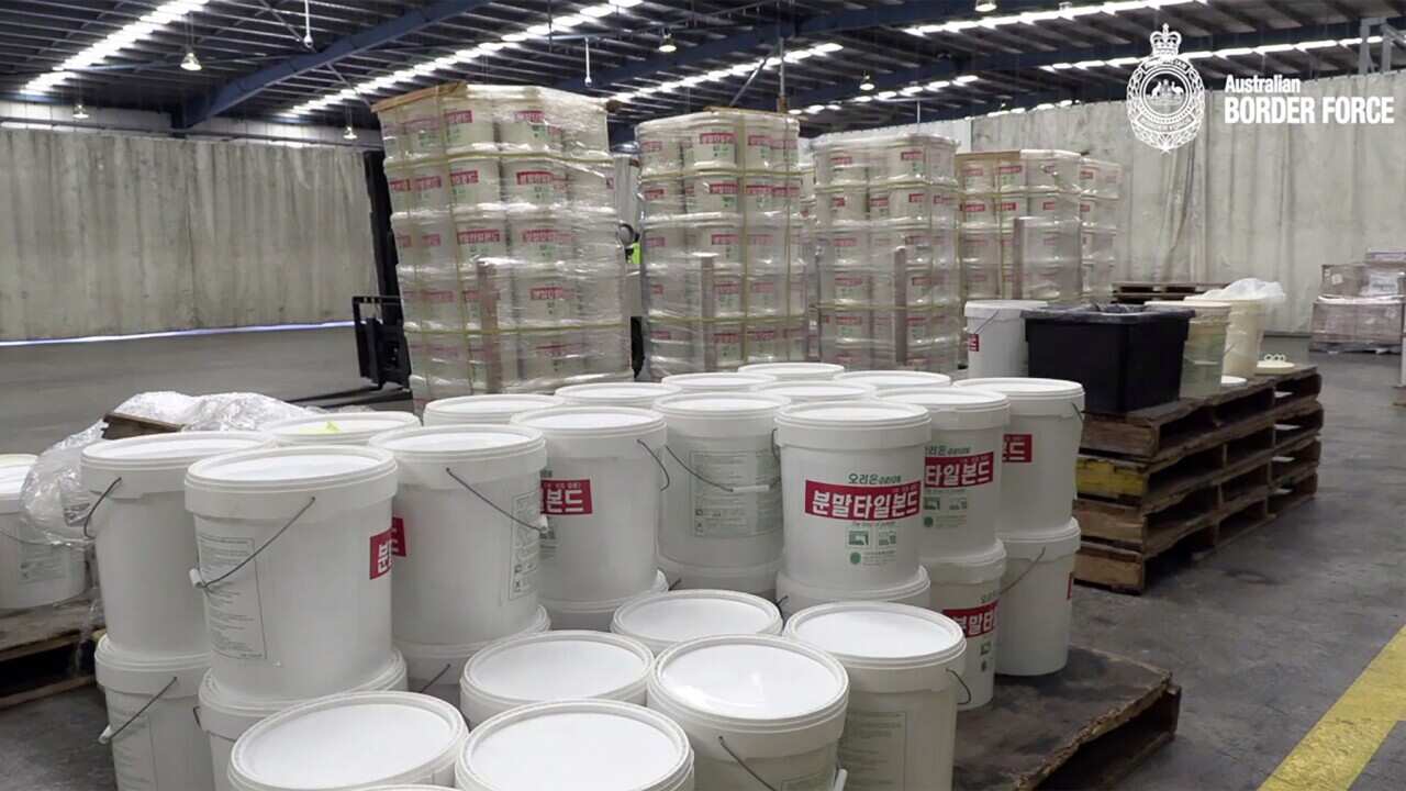 More than a tonne of MDMA worth about $86 million seized from a shipping container in Sydney