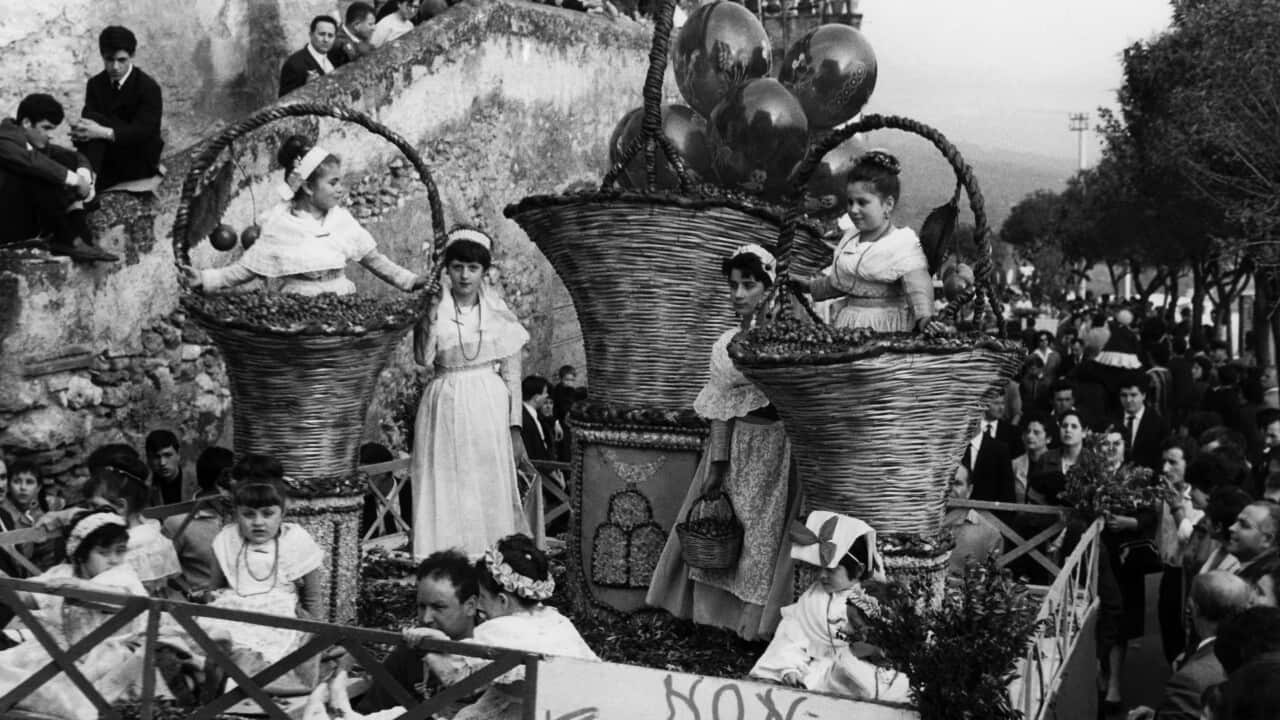 Italy. Lazio. Sagra delle Cerase in Palombara Sabina. 1950