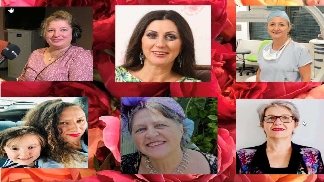 Verica Sajdovska, Marina Ancevska, Dr Sue Velovsk i(top row),Emilija & Melani Zupanovski, Fay Thomev and Jovanka Smilevska (bottom row)