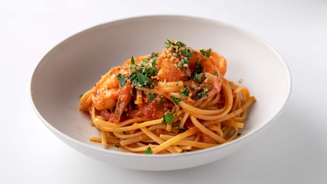 Prawn and linguine fra diavolo