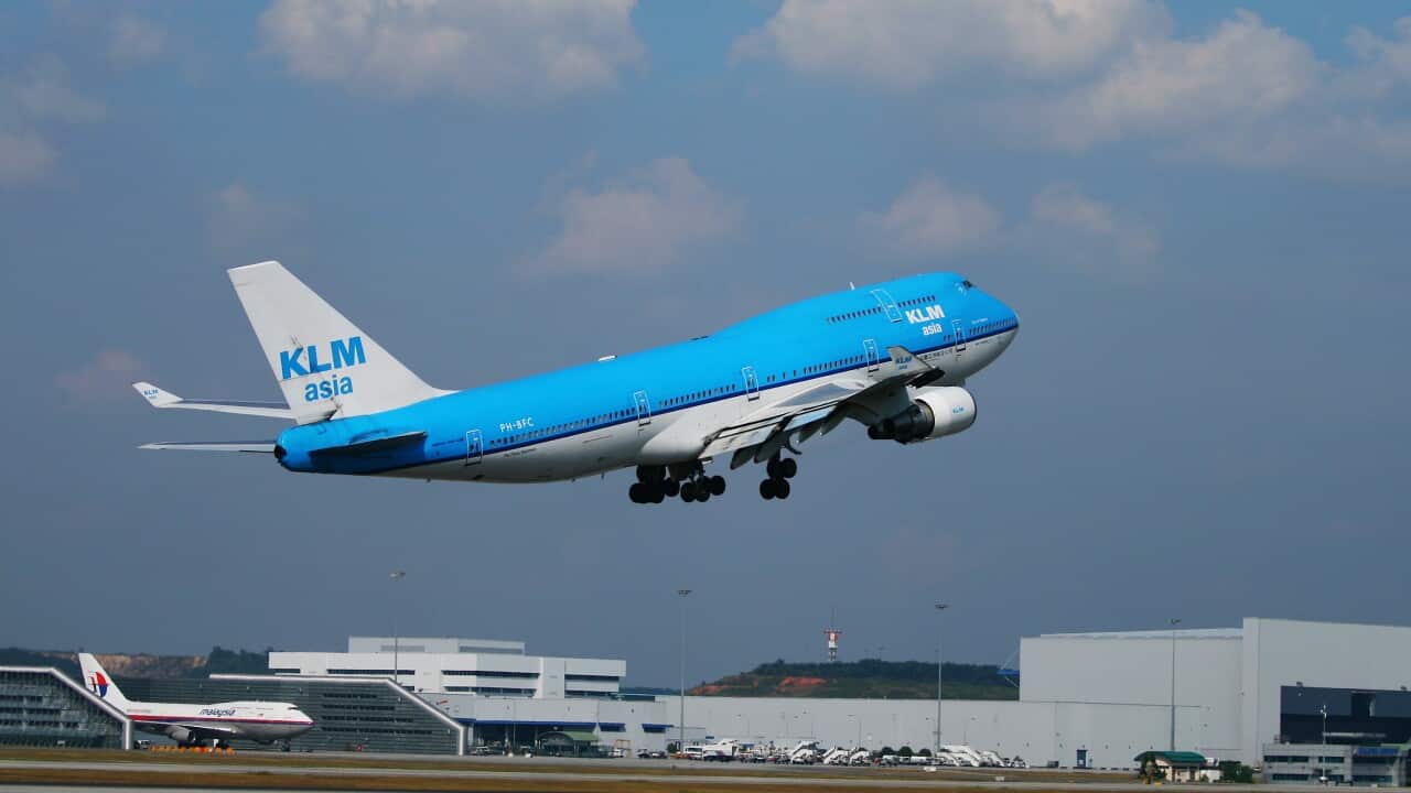 A Qantas 747 aircraft at Sydney Airport