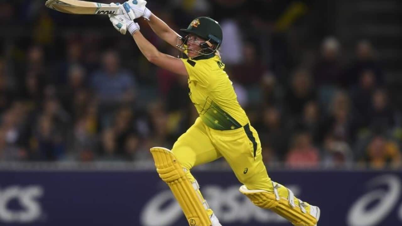 Australia's Beth Mooney on her way to a century.