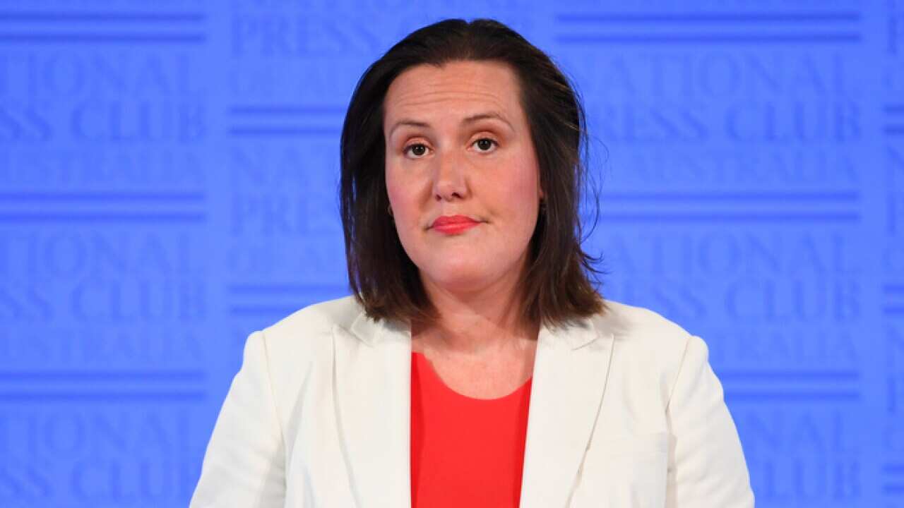 Australian Minister for Jobs and Industrial Relations and Minister for Women Kelly O'Dwyer addresses the National Press Club in Canberra, Tuesday, November 20, 2018. (AAP Image/Lukas Coch) NO ARCHIVING