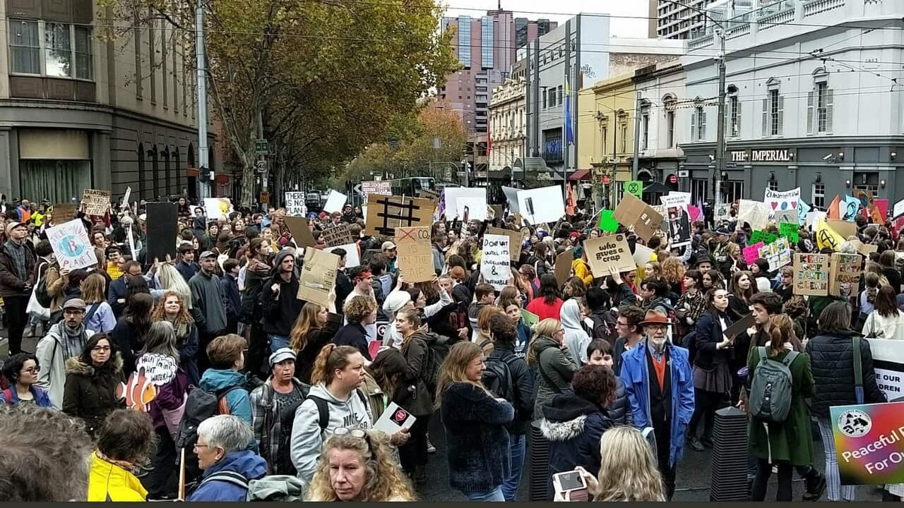 Protesters in Melbourne.