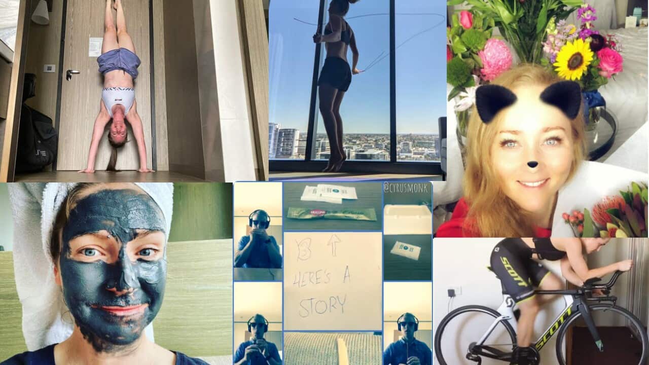 Australian cyclists in lockdown