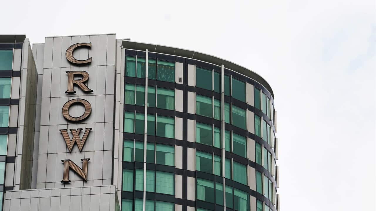 A general view is seen of Crown Casino in Melbourne, Thursday, April 16, 2020. Crown Resorts has stood down 95 per cent of its workforce - more than 11,500 staff - after coronavirus restrictions affected its casinos in Melbourne and Perth. (AAP Image/Mich